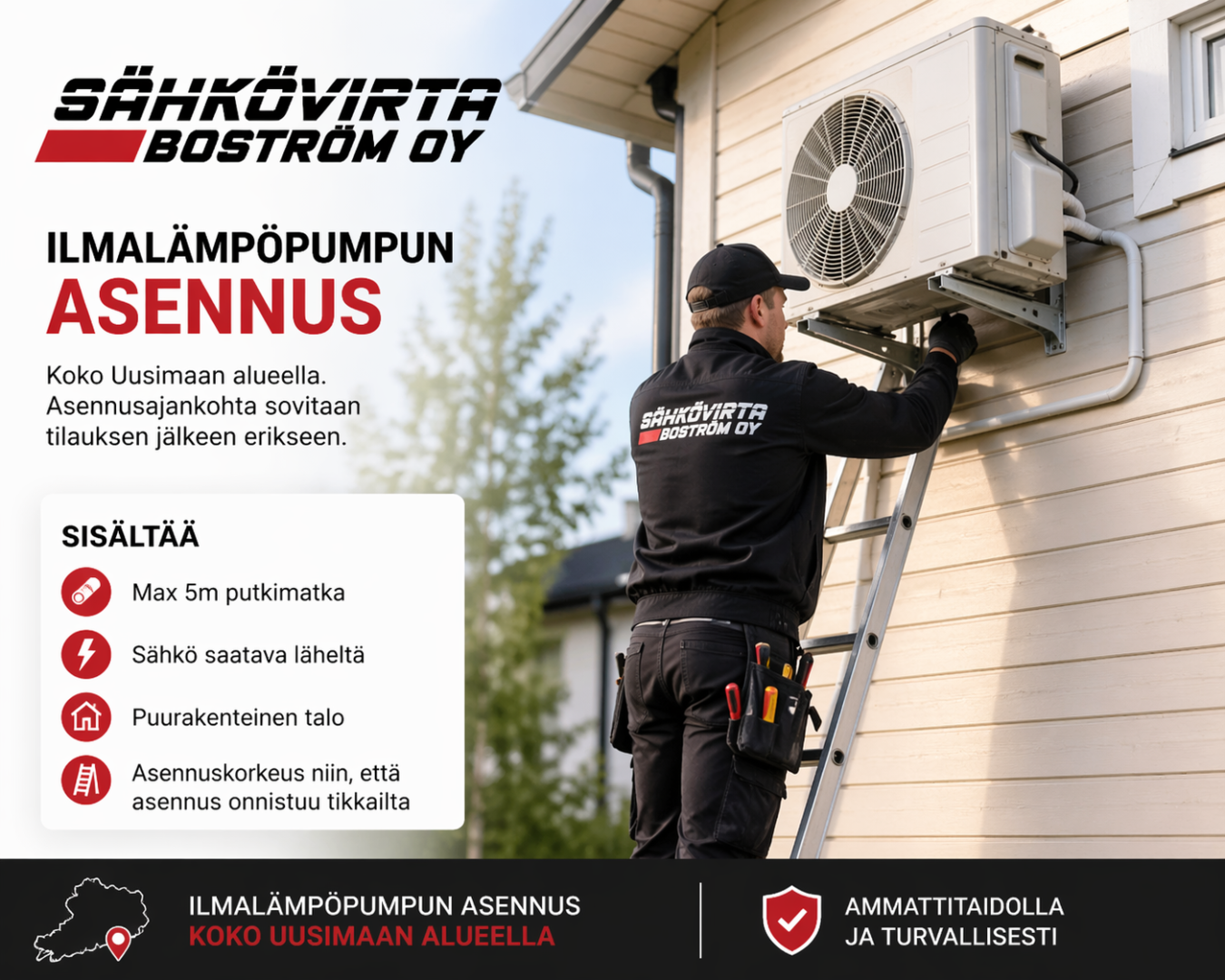ilmalämpöpumpun asennus